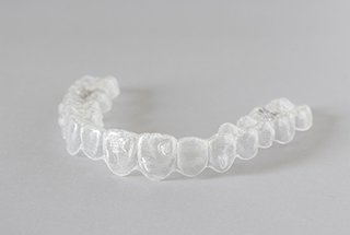 Closeup of clear aligner